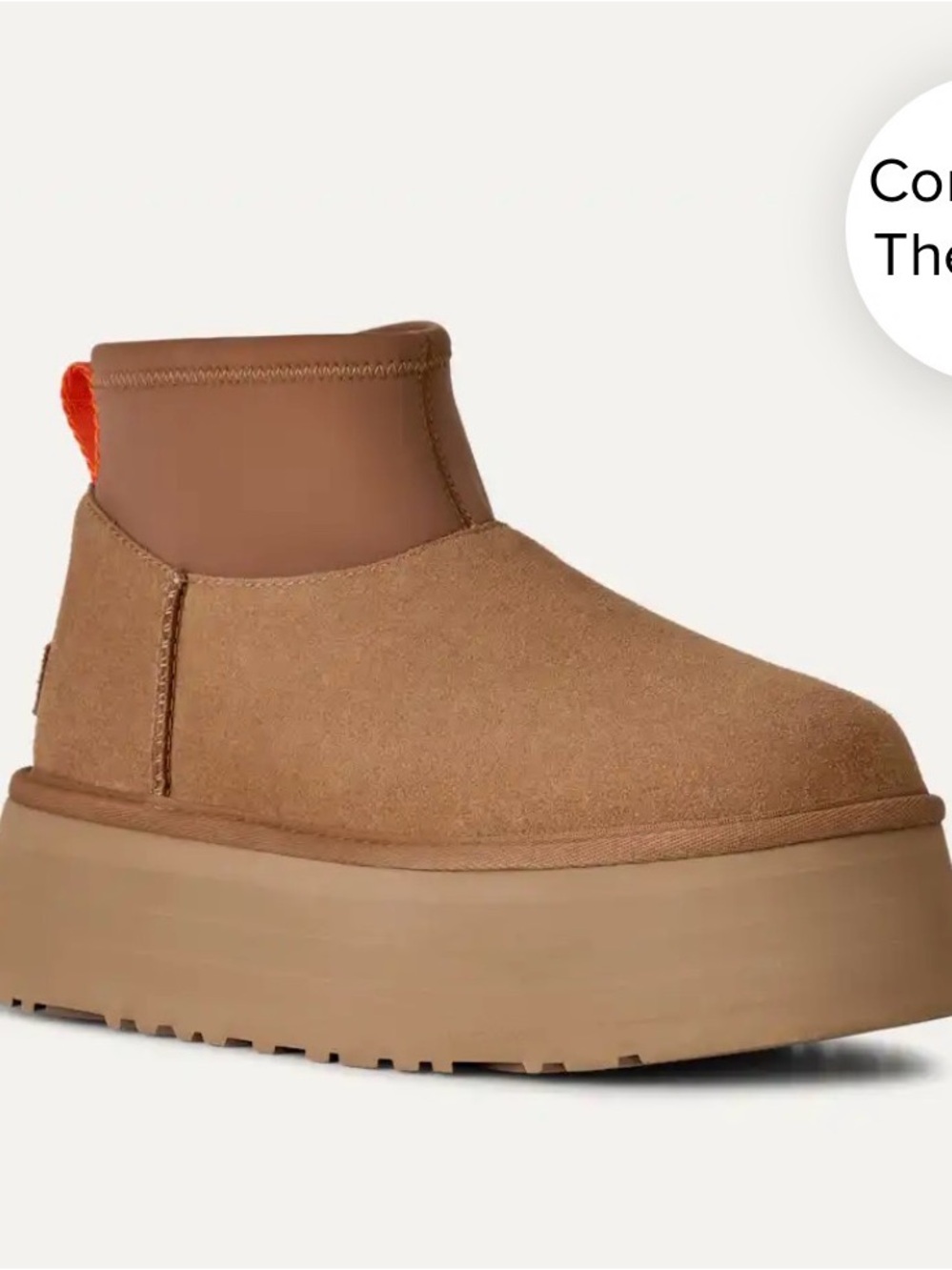UGG Little Dipper Chestnut Suede Platform Ankle Boots
